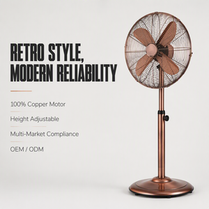 Ventilatore a piantana oscillante retrò in metallo con motore 100% rame, 18 pollici, 60W, 3 velocità, vendita all'ingrosso direttamente dalla fabbrica - Product Image 6