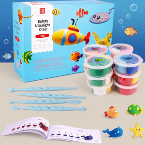 Lot de 12 couleurs d'argile à séchage à l'air, non toxique, écologique, pour loisirs créatifs d'enfants, avec outils complets et guide d'artisanat - Product Image 1