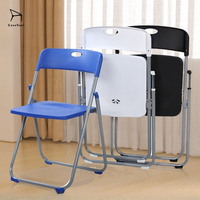 Chaise de camping pliante blanche à dossier haut en plastique et métal, chaises de salle à manger pour extérieur, bureau, jardin, hall d'hôtel