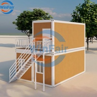 Maisons préfabriquées mini-conteneurs détachables marron à bas prix WinFair Zambia, maison de luxe à 2 étages pour un budget économique