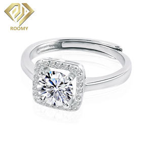 Moissanite alyans 1CT D renk VVS1 netlik yuvarlak kesim moissanit elmas S925 gümüş söz alyanslar - Product Image 5