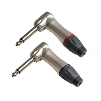 Fabrik-Großhandel Farbiger Nickel-Schwarz Audio 6,35mm Mono-Stereo-Steckeradapter für Gitarre