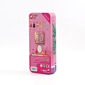 Caixa de lata com dobradiça para presente, caixa de lata de metal com tampa de dobradiça para brinquedos infantis populares