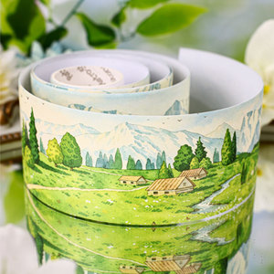 1 rollo de cinta adhesiva de la serie Aoyama Man'yo: materiales decorativos para bricolaje para diarios con temática de paisajes - Product Image 4