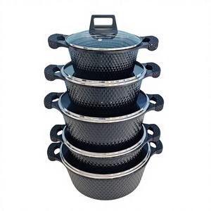 Ensemble de <span class=keywords><strong>cuisine</strong></span> en aluminium antiadhésif 10 pièces 20-32 cm, marmite avec casserole peu profonde, revêtement en granit durable pour cuisinière à gaz - Product Image 5