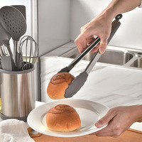 Accessoires de cuisine réutilisables pour la cuisine Poignée de cuisine en acier inoxydable antiadhésive résistante à la chaleur Ensemble d'ustensiles de cuisine en silicone
