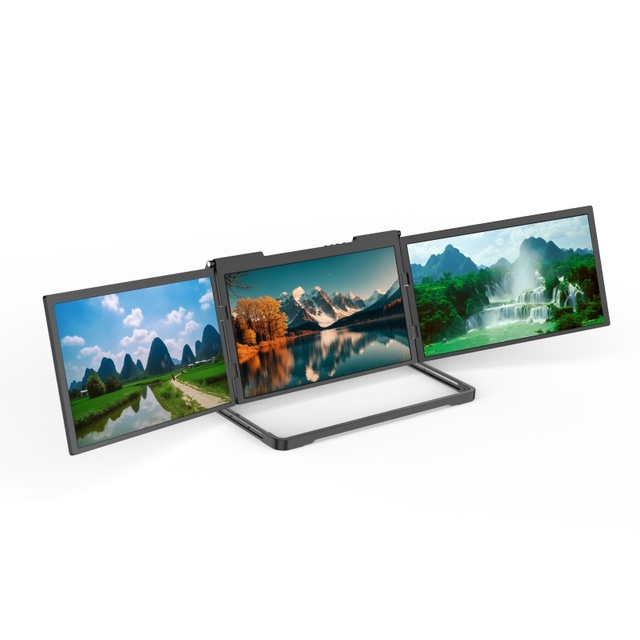 Triple Screen Monitor18.5inch  2026 New - Hot Selling One-Cable Setup Portable for Small Meetings Ergonomic Adjustable Stand FHD