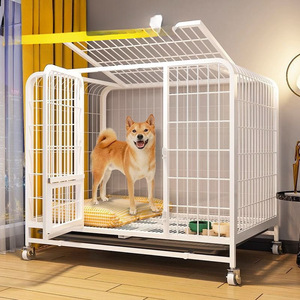 Cage pour <span class=keywords><strong>chien</strong></span> d'intérieur de taille moyenne avec fermeture à bouton Toilette à motif solide Chenil intégré pour petits chiens comme Shiba Inu et <span class=keywords><strong>Corgi</strong></span> - Product Image 4