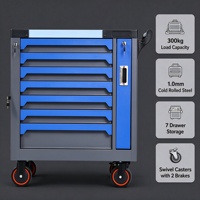 Armoire à outils roulante OEM à 7 tiroirs, en acier laminé à froid de 1,0 mm pour la vente en gros sous marque privée
