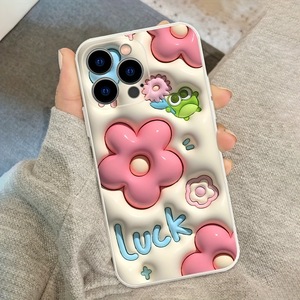 Coque de téléphone portable à bord droit avec impression florale rose au design créatif pour <span class=keywords><strong>iPhone</strong></span> X Xr Xs 11 12 13 <span class=keywords><strong>14</strong></span> 15 16 17 Pro Max - Product Image 4