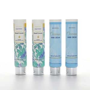Luxury High Quality 50ml <b>White</b> Tube Offset printing With Silver <b>Screw</b> Cap For Hand Cream Tube Round Plastic Squeeze Packaging - Product Image 3