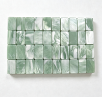 Funky Trade – Ensemble de Mahjong Vert en Acrylique Style Américain, pour la Maison et les Cadeaux, avec Jetons Pré-mélangés Style Poker pour 4 Joueurs