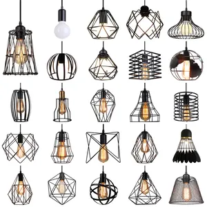 Iron Material Retro Pendant Lights E27 Base Loft Ceiling Light Modern Office Indoor Lighting Industrial Hanging Lamps Chandelier