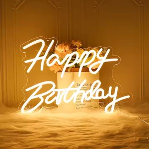 Logo néon en acrylique grande taille 50/60cm Livraison rapide LED Publicité <span class=keywords><strong>Joyeux</strong></span> <span class=keywords><strong>anniversaire</strong></span> Enseignes néon pour mariage IP65 <span class=keywords><strong>Paysage</strong></span> - Product Image 4