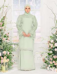 Комфортное Дешевое малайзийское платье Муслима с длинным рукавом в стиле русалки элегантное женское платье абайя Кайн Baju Kurung <span class=keywords><strong>Batik</strong></span> кафтан - Product Image 5