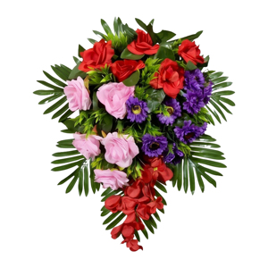 Ramo de Rosas Artificiales Rojas y Rosadas, Guirnaldas Decorativas y Arreglos Florales para Colgar en la Pared, Decoración para el Hogar y Bodas - Product Image 1