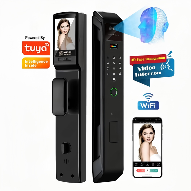 Tuya Wifi Camera App Face Smart Digital Lock Fingerprint Video Intercom Doorbell Remote Electronic Door Lock Key Card Code Lock
