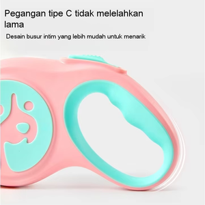 Laisse de chien rétractable automatique en nylon 3M de qualité supérieure avec un design adorable à motifs animaliers - Product Image 2