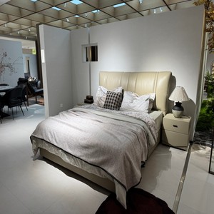 <span class=keywords><strong>Lit</strong></span> superposé traditionnel confortable et élégant Vonliva avec revêtement en cuir et structure en <span class=keywords><strong>bois</strong></span>, taille King - Product Image 2