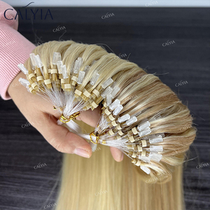 Tóc con người Micro hạt sợi ngang phần mở rộng Remy phần mở rộng tóc đôi rút ra dài vô hình liền mạch Nano Micro Vòng - Product Image 2