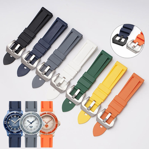 Bracelet de montre en caoutchouc TPU imperméable de 22 mm pour hommes et femmes, compatible avec Blancpain X <span class=keywords><strong>Swatch</strong></span> Orologio - Product Image 1