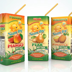 <b>Milk</b> Carton Juice Packaging Materials 125ml-1000ml Aseptic Carton UV Varnished Telescope <b>Boxes</b> Made in China for Food Industry - Product Image 1