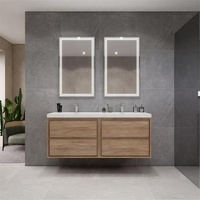 Meuble-lavabo en bois design moderne Meuble-lavabo en bois tendance et durable Meuble-lavabo à prix abordable avec double vasque
