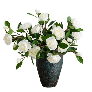Bouquet de Gardenias Artificiels Meng Jie, Fleurs en Soie PVC Blanches pour Décoration Intérieure et Arrangements Floraux - Product Image 5