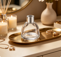 Bouteille diffuseur en verre transparent à épaule courte DY-C-123 50ml, flacon de parfum vide de luxe pour hôtel, aromathérapie, impression personnalisée