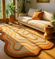 Tapis tufté fait main en laine et soie de qualité supérieure pour salon, chambre à coucher, antidérapant, moelleux, décoratif, pour la maison et l'hôtel