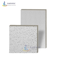 Panneau de plafond suspendu en laine minérale perforé moderne, ignifuge, insonorisant et résistant à l'humidité, 603x603mm