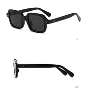 Lunettes de soleil unisexes LvCong style rivet, tendance, rétro, monture carrée, protection UV400 pour l'extérieur