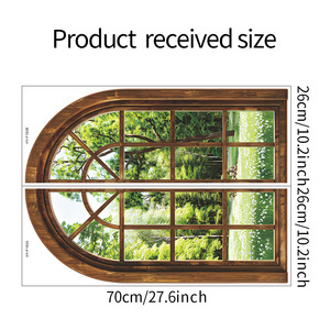 Pegatinas de Pared con Diseño de Arco de Ventana 3D, Impresas por Transferencia Térmica, Calcomanías de PVC Ecológicas, Patrón Liso, Barnizado Mate, Decoración del Hogar - Product Image 5