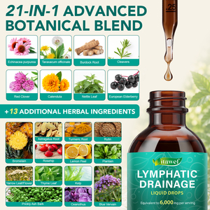 Integratori Erboristici Vegani Senza Zucchero per Drenaggio Linfatico a Marchio Privato, Tintura 21 <span class=keywords><strong>in</strong></span> 1, Gocce Orali per Drenaggio Linfatico - Product Image 2