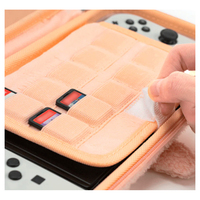 Logo brodé personnalisé mignon rose Switch 2 étui de transport en peluche pochette sac couverture pour Nintendo Switch 2 - Case uniquement