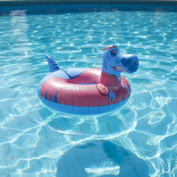 Nouveau design animaux dinosaures cerfs flotteur de piscine portable en PVC pour femmes, bouée gonflable avec valves de sécurité CE