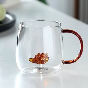 Tasse à thé en verre 400-500 ML haute teneur en borosilicate tasses avec mignon petits animaux cadeau tasse à thé en verre personnaliser Logo - Product Image 6