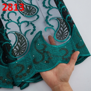 2813 africano abito da sposa bianco tessuto di pizzo da <span class=keywords><strong>donna</strong></span> ricamo africano pizzo francese per nigeriano vestito da <span class=keywords><strong>donna</strong></span> - Product Image 2