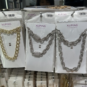 XUPING Bijoux Vente en Gros Chaîne Homme Personnalisée Plaqué Or 14K 18K Cuivre Collier et Bracelet Set Maillon Cubain Style Rappeur - Product Image 5