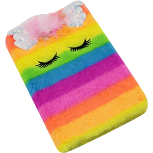 Nuova cancelleria creativa materiale scolastico copertina in peluche unicorno diario promozionale ragazze copertina rigida quaderno carino diario - Product Image 4