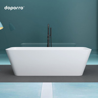 Baignoire autoportante Doporro allemande, moderne et minimaliste, à jupe complète, pour usage domestique, baignoire double pour couple, hôtel, maison d'hôtes