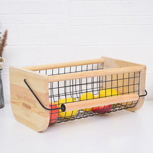 Panier de rangement en bois sans couvercle, panier de récolte pour <span class=keywords><strong>jardinier</strong></span>, panier en fer pour fruits et légumes, articles divers, œufs, jardin, jardin - Product Image 1