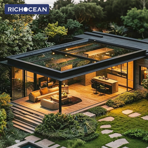 Barato aluminio al aire libre Patio Sunroom moderno plano aislamiento térmico vidrio pequeñas casas porche Sunrooms recinto Summerhouses - Product Image 1