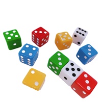 Dés mini polyédriques de 10 mm blancs et noirs à coins droits, petits dés à points pour jeux de société, jeux de casino, jeux de société d'art, dés personnalisés