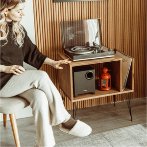 Soporte para <span class=keywords><strong>Tocadiscos</strong></span> Moderno y Personalizable de Alta Calidad con Gabinete de Madera Sólida para Uso en Oficina, Ecológico y que Ahorra Espacio - Product Image 3