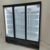 Congélateur vertical commercial à porte vitrée, température unique, refroidissement par air chaud, congélation à basse température (-25°C), armoire de congélation profonde