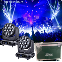 Projecteur LED Wash à tête mobile 12x40W RGBW 4-en-1 avec zoom DMX512 pour DJ, bars, discothèques et spectacles
