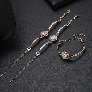 Trendz de cristal de moda pulseras de tenis mujer barato pulsera de cadena chapada en oro - Product Image 5