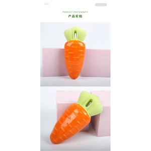 Jouet à mâcher pour chien Pawmino en TPR, forme de carotte, de qualité supérieure, petit, moyen, grand, qui couine et est durable pour la dentition - Product Image 6