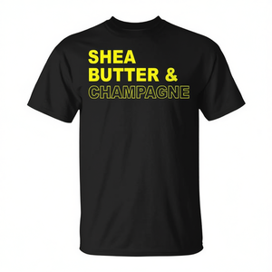T-shirt Shea Butter & Champagne noir pour adulte unisexe, vêtements promotionnels - Product Image 2